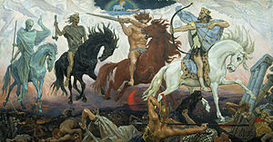 Four Horsemen of the Apocalypse an 1887 painting by Victor Vasnetsov
