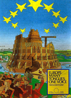 European Union Tower of Babel Poster